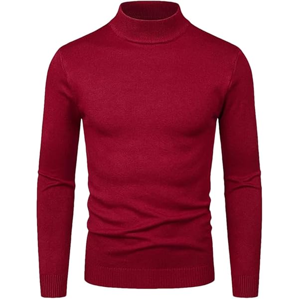 JXGSGOGO Mens Turtleneck Pullover Sweater Knitted Thermal