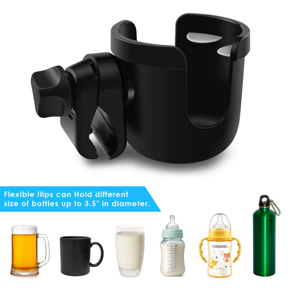 BROTOU Universal Cup Holder Stroller Cup Holder for Wheelchair Pushchair Walker Bicycle 360 Degrees Rotation Cup Drink Holder