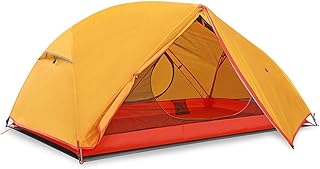 Rahmen Zelte Außenzelt 1-2 Personen Double Deck Camping-Zelt wasserdichtes Outdoor-Zelt Ideal für Camping Wandern Außen (Color : Yellow, Size : 2 People)