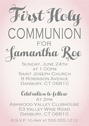 Girls Holy Communion Invitations - Set of 12