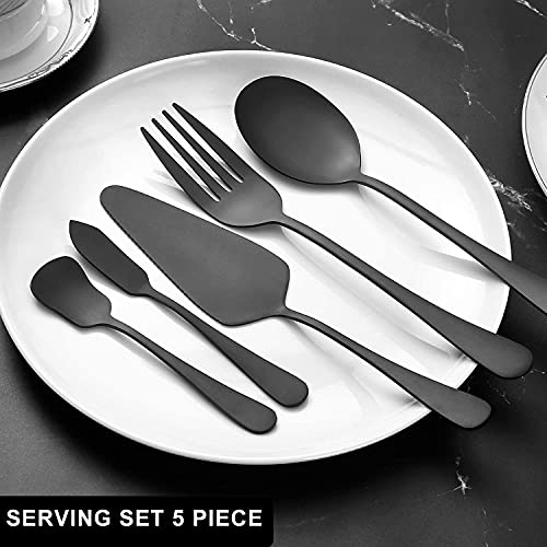 Matte Black Silverware Set, Reusable Stainless Steel Flatware Cutlery