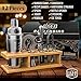 Jake & Jill Bartender Kit: 12-Piece Bar Set - Recipe Engraved Cocktail Shaker, All Essential Barware Tools, and Premium Bamboo Stand for Perfect Bartending Craftsmanship + Bonus Recipe E-Book