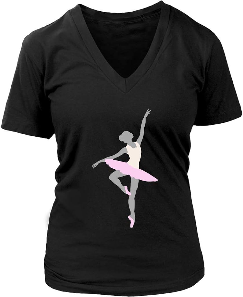 Ballerina Girl Tshirt Dancing Coach Ballet Dance Teacher VNeck TShirt