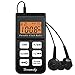 DreamSky Mini Portable FM Radio, Alarm Clock Radio with Earphone, 12H/24H Time Display with Backlight, Ascending Alarms, Battery Operated Travel Alarm Clock, Small Pocket Radio for Walking/Running. primary