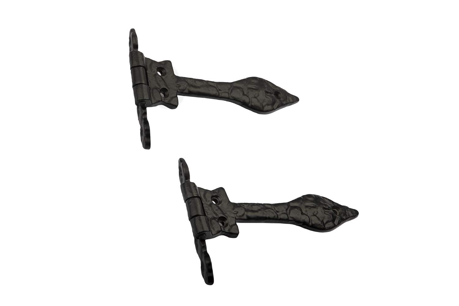 B&M Black Antique Ornate Fleur-De-LYS Hinges - 6" (152mm) - 1 Pair