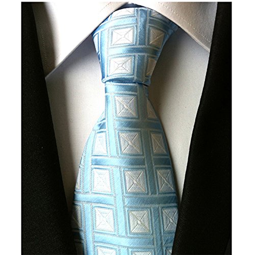 Jeatonge Lot 6 Pcs Mens Ties and 3 Free Tie Clips, Men's Classic Tie Necktie Woven Jacquard Neck Ties Gift box packing (Style 20)
