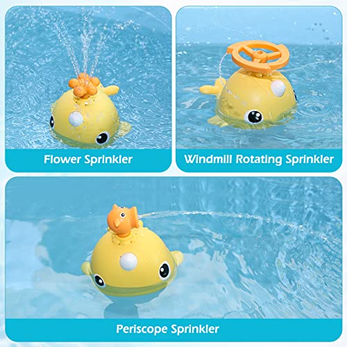 KINDIARY Bath Toy, Water Spray Narwhal with 3 Sprinklers, Bathtub