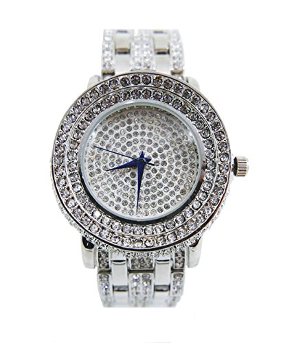 Thick is Rich! Iced Out Hip Hop Silver Mens Watch - L0489M Silver