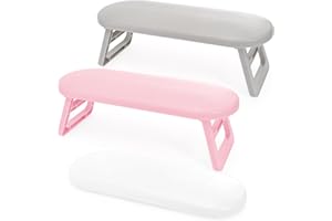 Hedume 3 Pack Nail Arm Rest, Foldable Nail Hand Rest, Plastic Nail Hand Pillow Nail Art Accessories Tool for Nail Tech, Manicure, Pedicure, Salon, Home Use