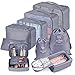 Travel Packing Cubes for Suitcase Binteng 9 PCS Travel Luggage Organiser Set Durable Travel Essentials Bags for Clothes Shoes Cosmetics Toiletries (Grey)