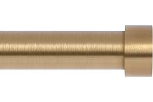 VOIIY Gold Curtain Rods for Windows 28 to 48 Inch(1.5-5 Feet),1" Diameter Drapery Rods with Modern Style End Cap Finials,Size:30-60 Inch,Warm Gold