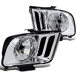 Spec-D Tuning LH-MST05-RS Ford Mustang Gt Base Shelby Chrome Clear Headlights