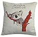 Sleeping Koala for Couch Cotton Linen Personalized Throw Pillow Case Cushion Cover New Home Office Room Sofa Car Decorative Square 18 X 18 Inches