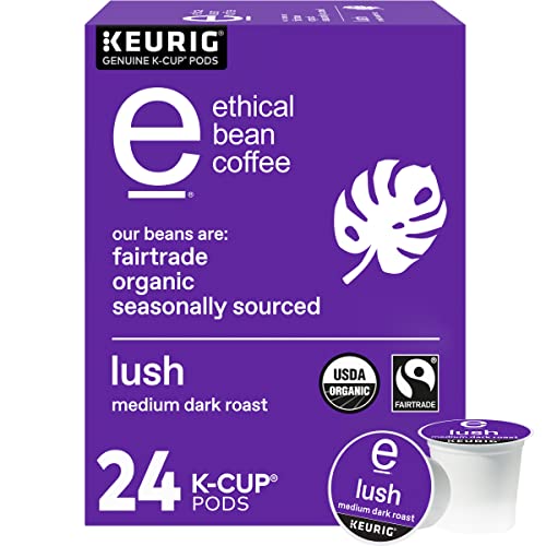 Ethical Bean Lush Medium Dark Roast Fairtrade Organic KCup Coffee Pods