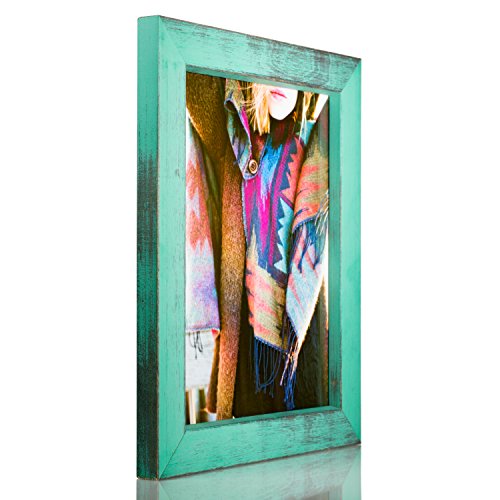 Craig Frames Gesso, Turquoise Plain Wooden Picture Frame, 8.5 by 11-Inch