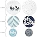 Big Dot of Happiness Hello Little One - Blue and Silver - Baby Shower Giant Circle Confetti - Boy Baby Shower Decorations - Large Confetti 27 Count