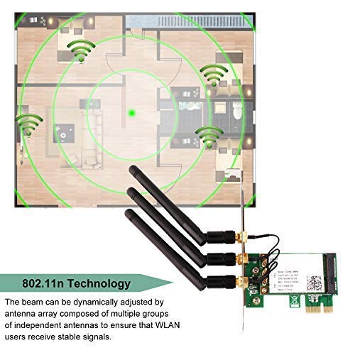 Ubit WiFi Card, 450M Dual Band 5GHz/2.4GHz PCI-E Wireless WiFi Network Adapter Card for PC(WIE5300)