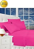 CELINE LINEN Luxurious Bed Sheets Set on Amazon 1800 Thread Count Egyptian Quality Wrinkle Free 4-Piece Sheet Set with Deep Pockets 100% Hypoallergenic, Queen Pink