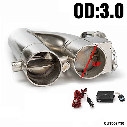 Epman TK-CUT007Y Patented Product JDM 3 inch Electric Exhaust Dump Cutout E-cut Out Bypass Switch Dual-Valve System