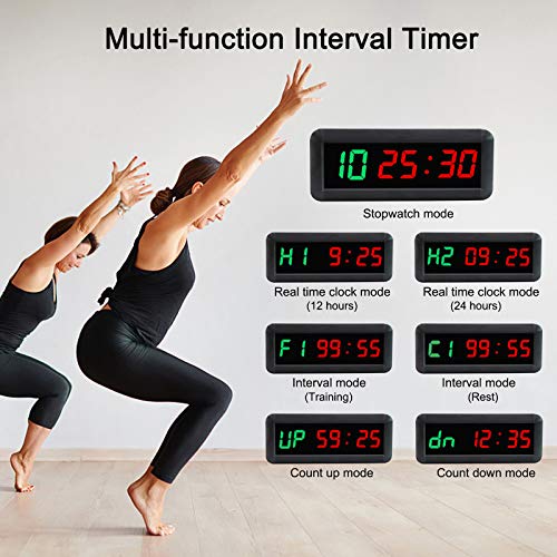 N/ A 1.5 Inch 6 Digitale Led Interval Timer Stopwatch Countdown Klok voor Gym Fitness Thuis (Groen/Rood) - Image 4