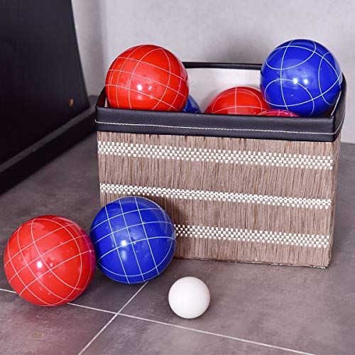 USA_BEST_SELLER Backyard Bocce Ball Set with 8 Balls Long-Lasting Strength Poly-Resin Composite