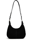 POAPRRD Suede Bags for Women Small Suede Purse Retro Hobo Crescent Crossbody Bag Leather Shoulder Handbag
