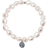 Pearl Miner 7.5 Inches Freshwater Cultured Pearls Bracelet with Tree of Life Charm