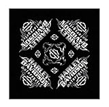 Harley-Davidson Men's Chrome Thorns Bandana, 24 x 24 inch, Black BA17030