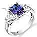 Simulated Alexandrite Ring Sterling Silver Rhodium Nickel Finish 2.75 Carats Sizes 5 to 9
