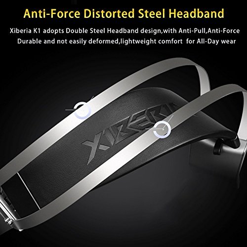 USB Gaming headset, Xiberia K1 Stereo Sound PC Headset, Over-ear Gaming Headphones with Mic with Crystal Clear Sound, Soft Memory Earmuffs, LED Lights & Noise-canceling Microphone for PC & MAC - Thumbnail 3