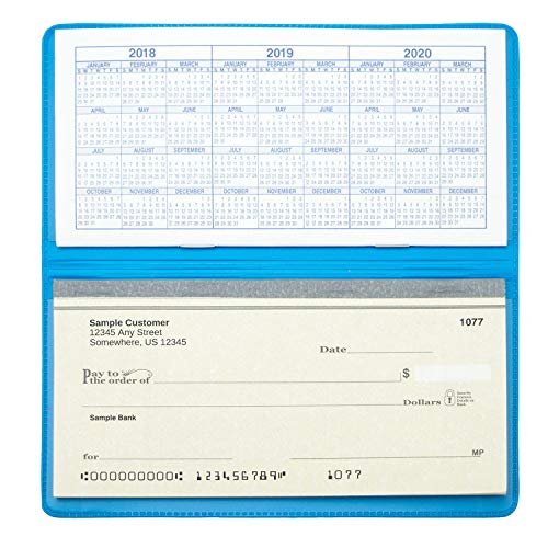 Sky Blue Vinyl Checkbook Cover, Top Tear Personal Vinyl Checkbook Cover - //coolthings.us