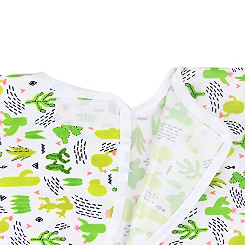 Langsprit Baby Bib with Sleeves-Waterproof Infant/Toddler Bib with Pocket(6-24 Months),Cactus