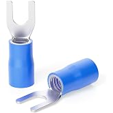 TAILONZ 300 Pcs Blue 16-14 AWG Fork Spade Terminal | Plastic &amp; Copper, for Industrial Automation, Electrical Equipment, Power Control, Street Lighting, and Telecom Systems.