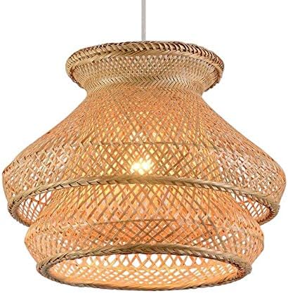 LRD Bamboo Chandelier Retro Lantern Chandelier Wicker Vine Lighting Fixture Ceiling Lamp Living Room Tea Room Woven Lamp Simple Creative Restaurant Bedside Japanese Bamboo Chandelier