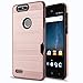 Z982 Case, ZTE Blade Z Max Case,ZTE Blade Zmax Pro 2 Case,ZTE Sequoia Case With HD Screen Protector,AnoKe[Card Slots Wallet Holder]TPU Soft Hybrid Shockproof Heavy Duty Case for ZTE Z982 KC2 Rose Gold