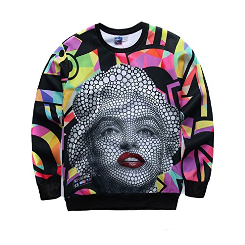 Men's Hoodies Long Sleeve Printed 3D Woman Lips Sweatshirt M