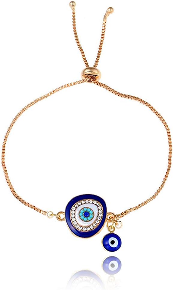 Link Bracele tfor Women Evil's Eyes WikiMiu Chain Bracelets,Fashion Ethnic Adjustable Bracelet Bangle for Women Girls