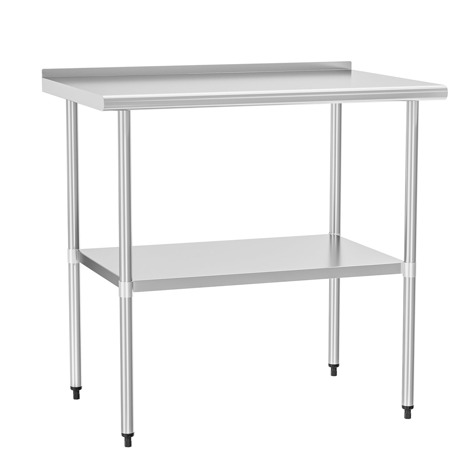 Photo 1 of ??HOCCOT Stainless Steel Table 30" x 36" with Adjustable Undershelf and Backsplash, Commercial Metal Workstations for Kitchen, Garage, Outdoor BBQ
