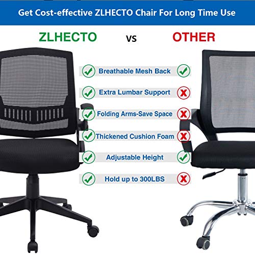 ZLHECTO Ergonomic Office Chair, Mid Back Computer Desk Chairs with