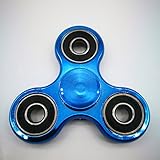 SMAZ TOYS Anti-Anxiety Fidget Spinner Toy Helps Focusings EDC Focus Toy for Kids & Adults - Best Stress Reducer Relieves ADHD Anxiety and Boredom Plating Coating Blue