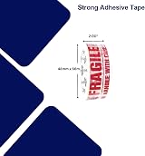 BARGAIN FACTORY Fragile Packing Tape 12 Rolls Per Pack Yellow Violet Red view 4