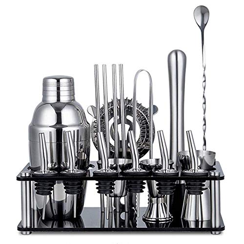 Home Cocktail Shaker Kit Siegel Partyzubehör Boston Cocktail Shaker Set 350ML + Regal + Entsafter – Bild 3