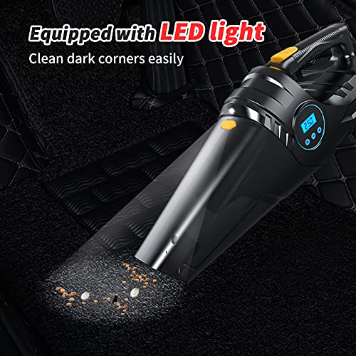 Car Vacuum Cleaner Tire Inflator 4in1 Handheld Vacuum 6000PA Powerful Suction, 12V DC 150PSI