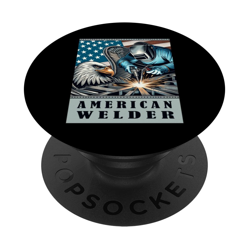 American Welder USA Flag Eagle Weld PopSockets Swappable PopGrip