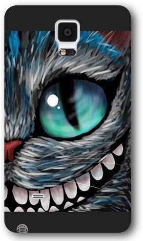 UniqueBox Customized Black Frosted Samsung Galaxy Note 4 Case, Alice in Wonderland We're all mad here Cheshire Cat Smile Face Samsung Note 4 case