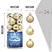 Zolee Christmas Balls Mini Ornament Shatterproof Pendants for Holiday Xmas Garden Decorations 1.57''/40mm（24ct, Gold)