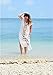 Jeasona Women's V-Neck Embroidered Maxi Long Beach Dress Swimsuit Cover Up White One Size