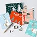 Elegant Christmas Happy Holiday Greeting Cards Bulk Boxed Set of 30, 6 Assorted Winter in Snow Festive Color Design Blank On the Inside, Envelopes and Sealing Stickers Included