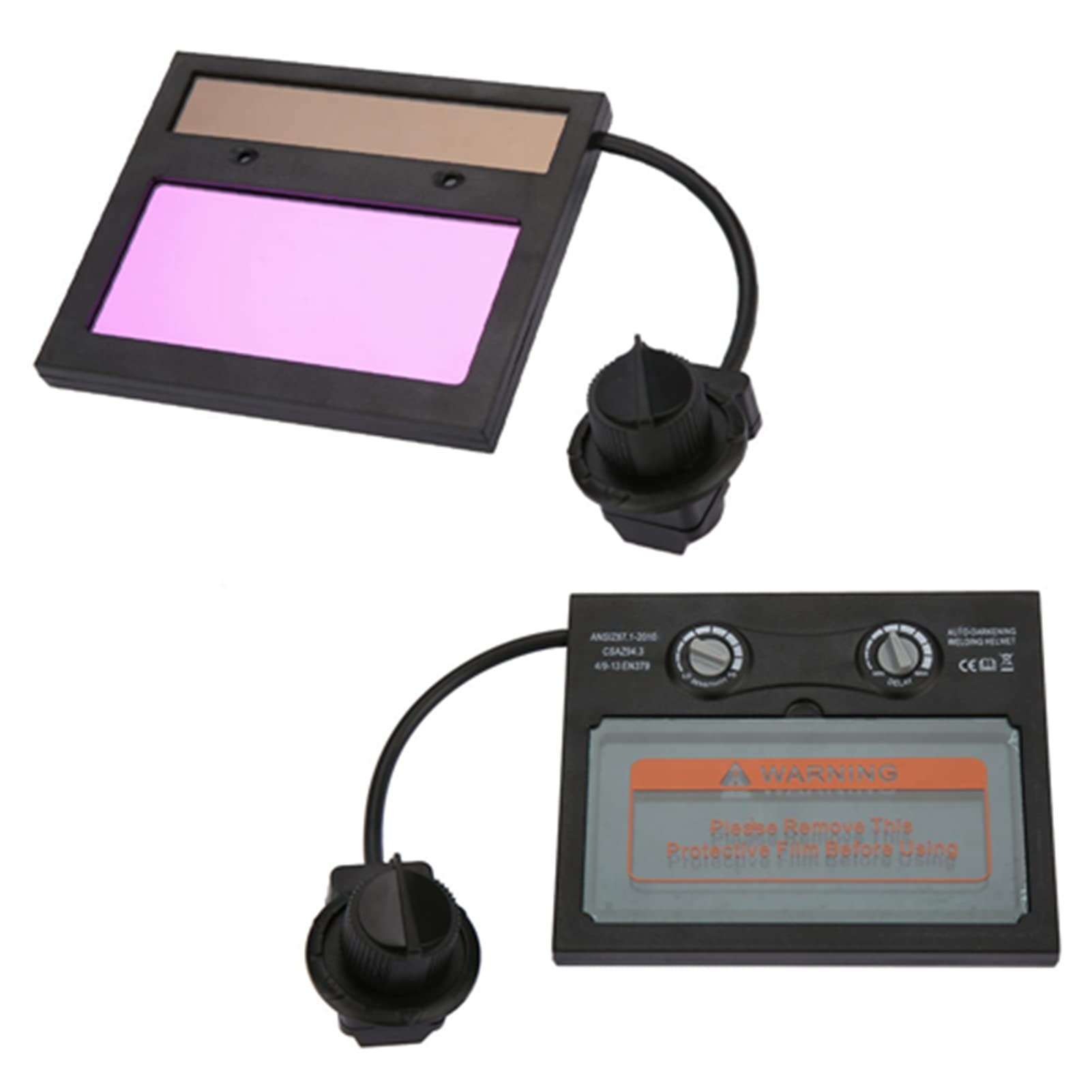 Uadme Auto Darkening Welding Goggles Lens, 110×90mm Solar Panel Welding Helmet Lens Welding Mask Lens Welding Helmet Cover Lens Replacement for Welding Protection Welding Grinding Mask