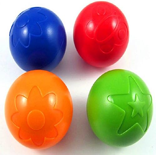 Minibaby Set of 4 Colorful Rattles Hand Grasp Bouncing Ball for Toddlers